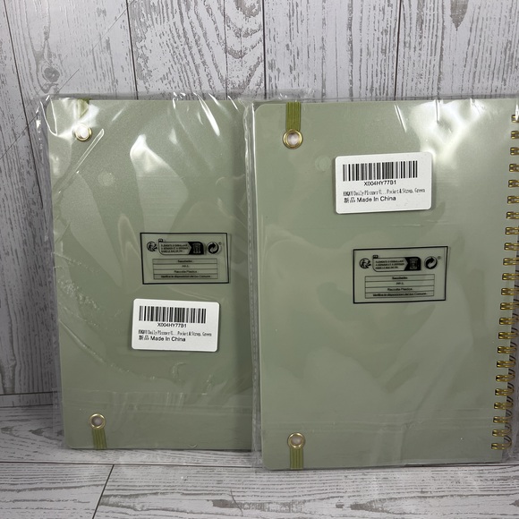 2 Planners 7x9 Inches Gold Spiral Daily Undated Organization Minimalist Modern - Picture 2 of 3